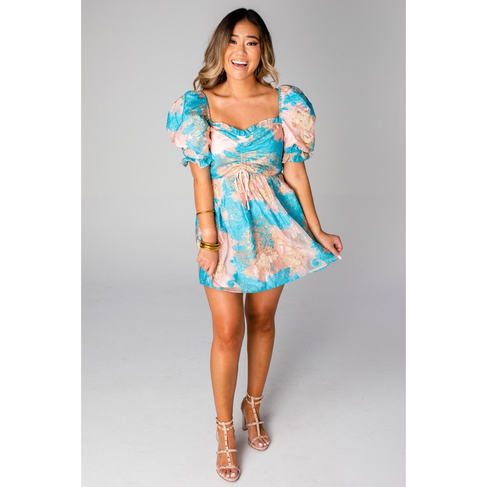 BuddyLove Colby Puff Sleeve Mini Dress - Petunia
